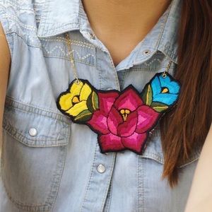 Mexican Embroidered Necklace